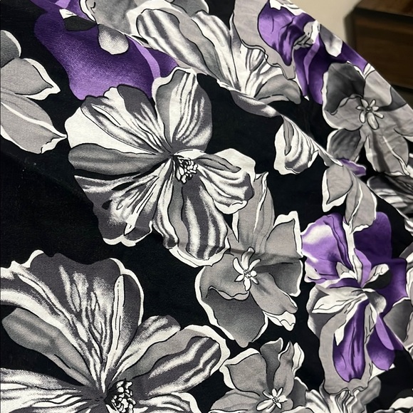 Acevog Purple and White Sleeveless A-Line Midi Dress - Picture 5 of 6